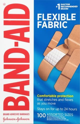 BAND-AID Brand Flexible Fabric Adhesive Bandages, Assorted Sizes, 30 Count
