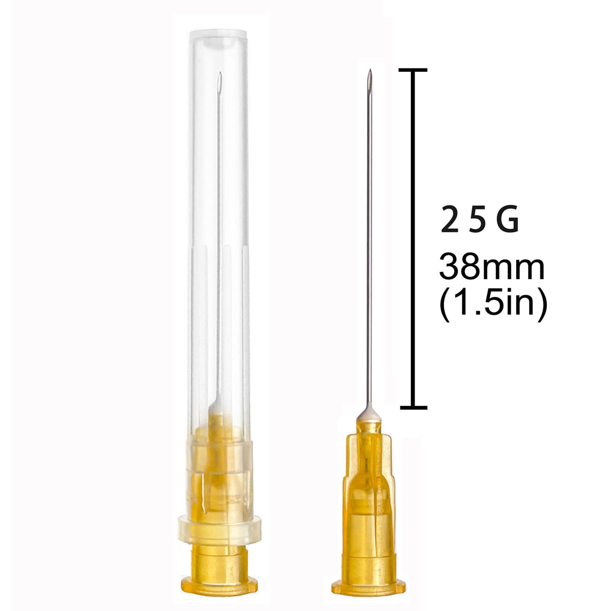 100pcs 23Ga 1.5inch Luer Lock Refilling Inks, Individually Wrapped