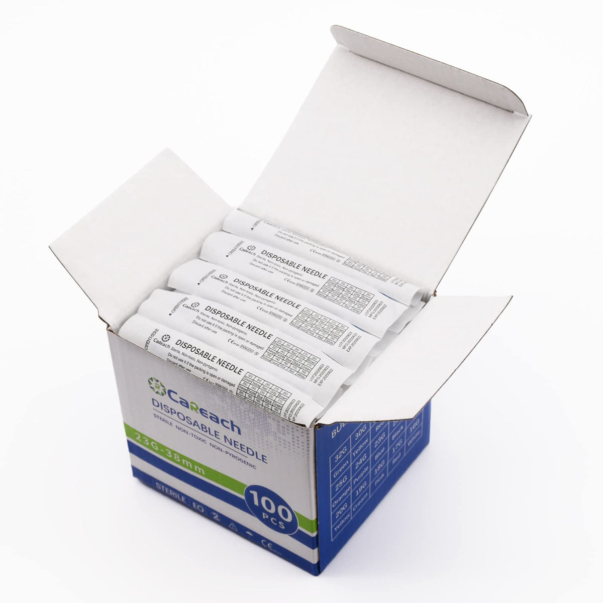 100pcs 23Ga 1.5inch Luer Lock Refilling Inks, Individually Wrapped