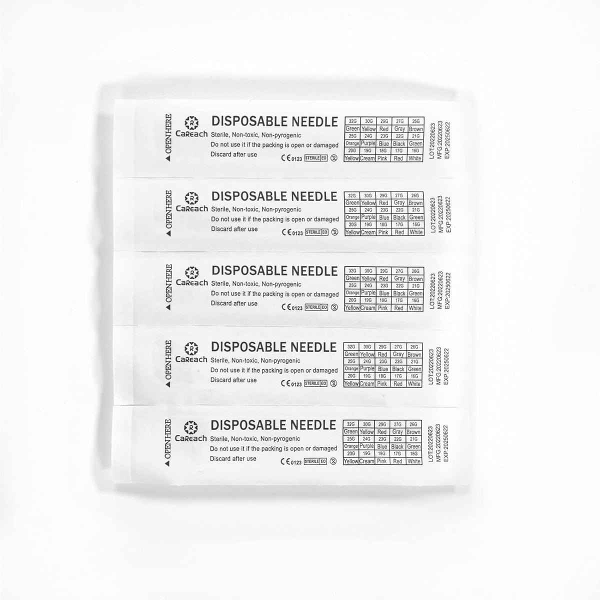 100pcs 23Ga 1.5inch Luer Lock Refilling Inks, Individually Wrapped