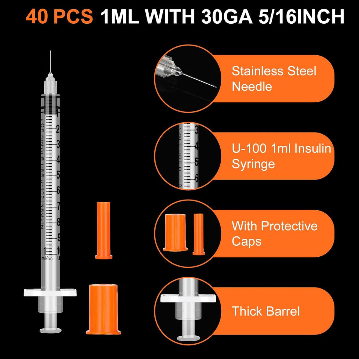 50 Pack 23 Ga 1 inch Luer Lock for Scientific Labs-3ML