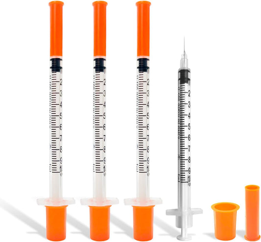 30 Pack Syringes with Needle, U-100 1ml 30G 5/16" 8mm Syringe
