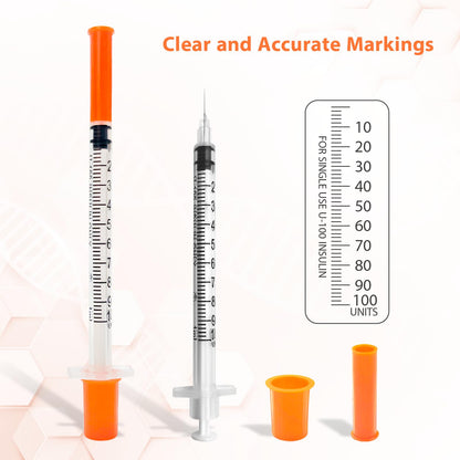 30 Pack Syringes with Needle, U-100 1ml 30G 5/16" 8mm Syringe