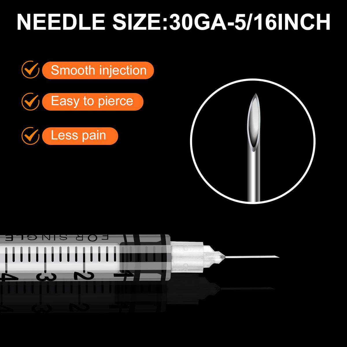 50 Pack 23 Ga 1 inch Luer Lock for Scientific Labs-3ML