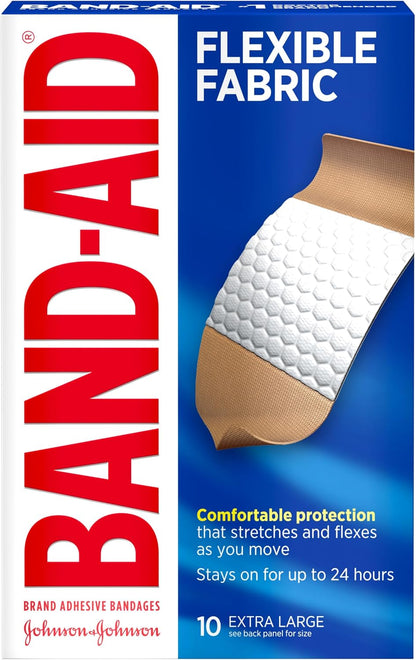 BAND-AID Brand Flexible Fabric Adhesive Bandages, Assorted Sizes, 30 Count
