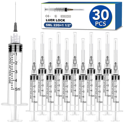 50 Pack 23 Ga 1 inch Luer Lock for Scientific Labs-3ML
