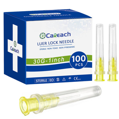 100pcs 23Ga 1.5inch Luer Lock Refilling Inks, Individually Wrapped