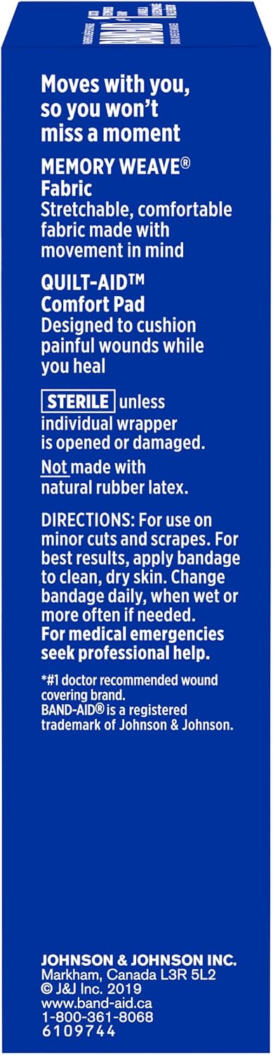 BAND-AID Brand Flexible Fabric Adhesive Bandages, Assorted Sizes, 30 Count
