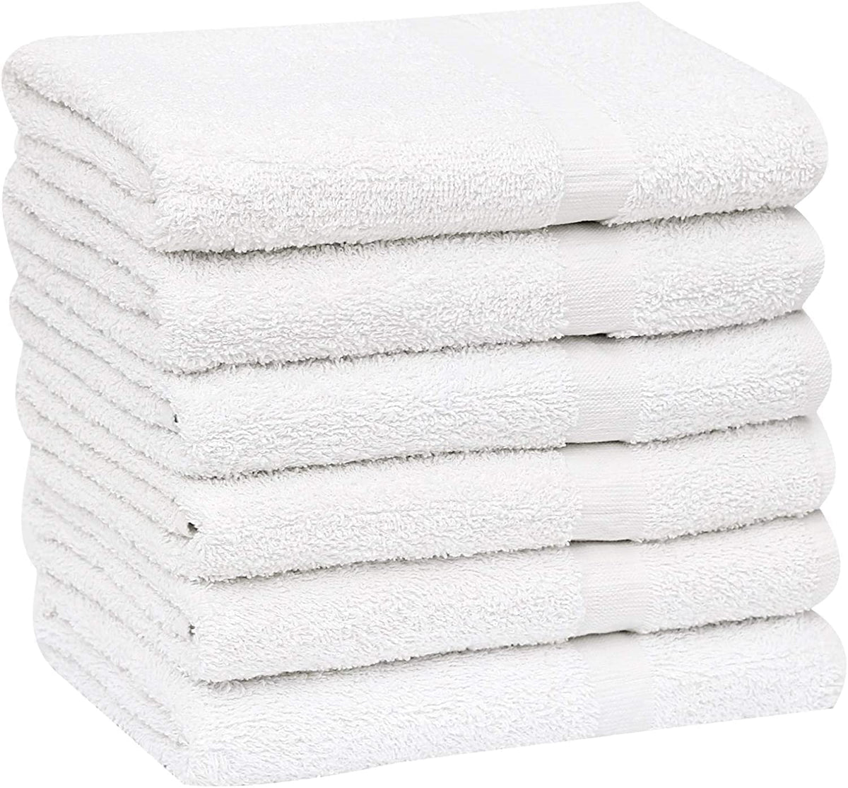 GOLD TEXTILES Bulk Bath Towels White 12 Pack (22x44 Inches) Economy Light Weight Easycare