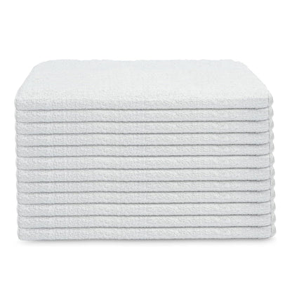 GOLD TEXTILES Bulk Bath Towels White 12 Pack (22x44 Inches) Economy Light Weight Easycare