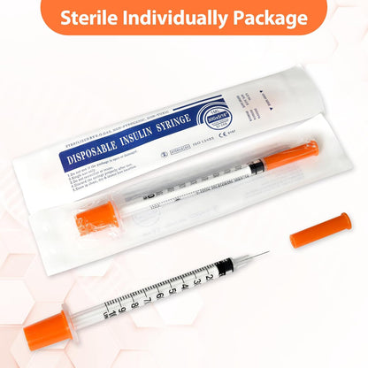30 Pack Syringes with Needle, U-100 1ml 30G 5/16" 8mm Syringe