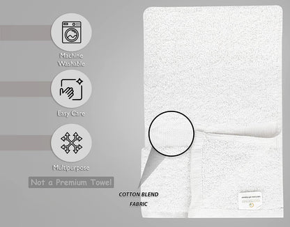 GOLD TEXTILES Bulk Bath Towels White 12 Pack (22x44 Inches) Economy Light Weight Easycare