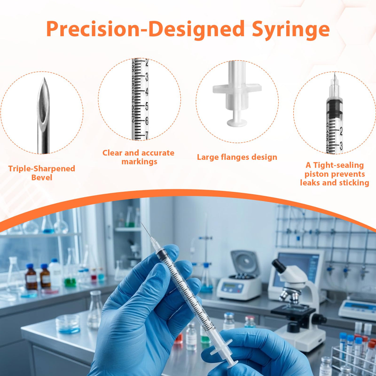 30 Pack Syringes with Needle, U-100 1ml 30G 5/16" 8mm Syringe