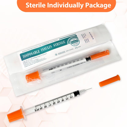 30 Pack Syringes with Needle, U-100 1ml 30G 5/16" 8mm Syringe