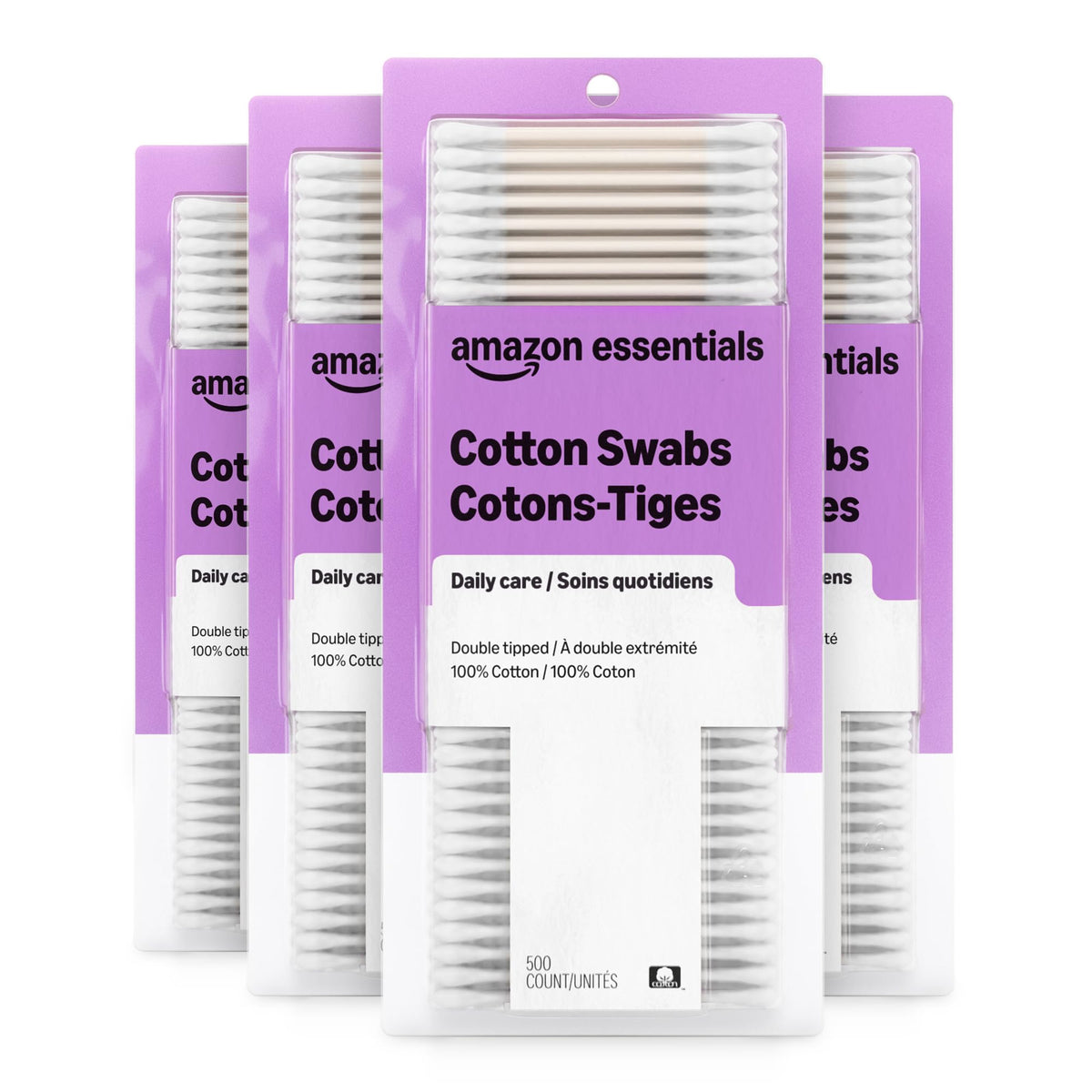 Amazon Essentials Cotton Swabs, 500 Count (Previously Amazon Basics)