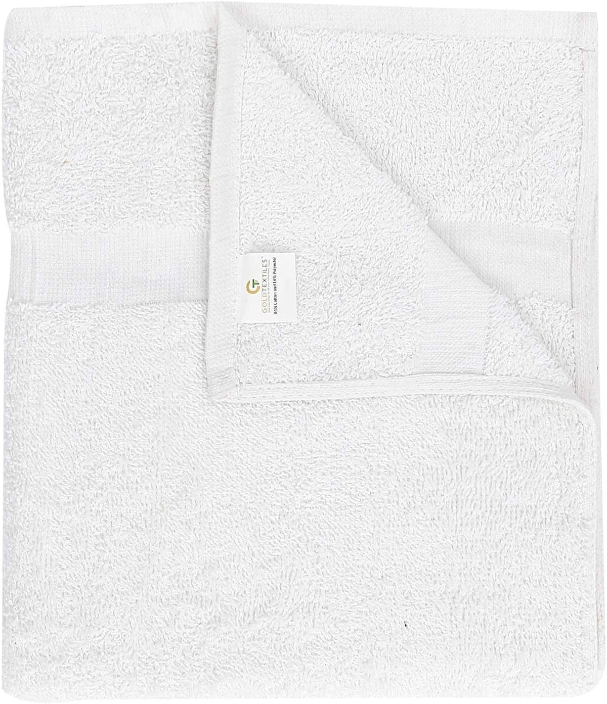 GOLD TEXTILES Bulk Bath Towels White 12 Pack (22x44 Inches) Economy Light Weight Easycare