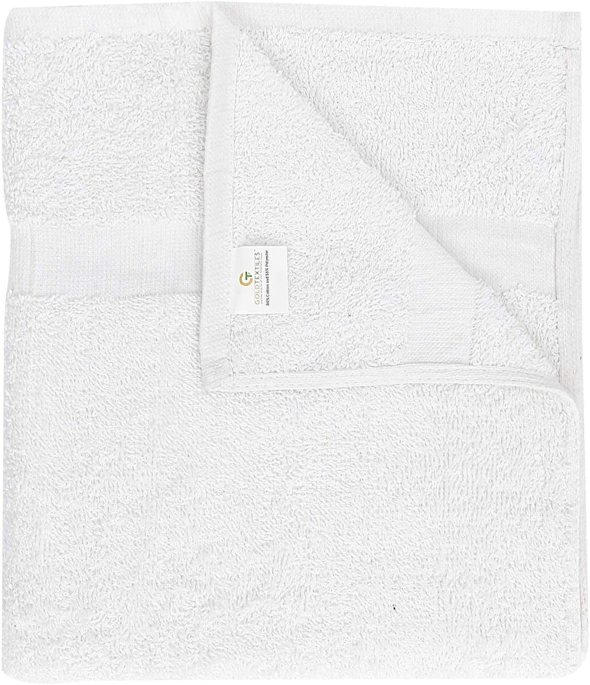 GOLD TEXTILES Bulk Bath Towels White 12 Pack (22x44 Inches) Economy Light Weight Easycare