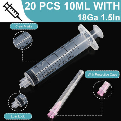 50 Pack 23 Ga 1 inch Luer Lock for Scientific Labs-3ML