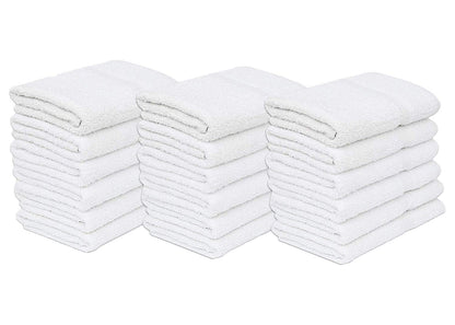 GOLD TEXTILES Bulk Bath Towels White 12 Pack (22x44 Inches) Economy Light Weight Easycare