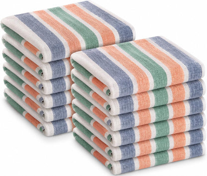 GOLD TEXTILES Bulk Bath Towels White 12 Pack (22x44 Inches) Economy Light Weight Easycare