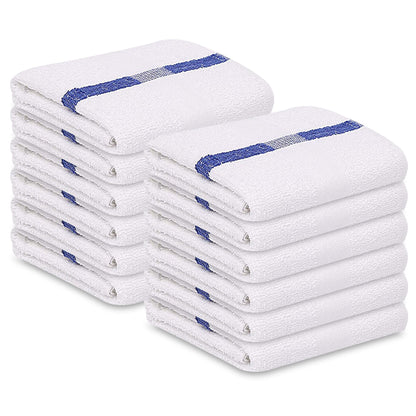 GOLD TEXTILES Bulk Bath Towels White 12 Pack (22x44 Inches) Economy Light Weight Easycare