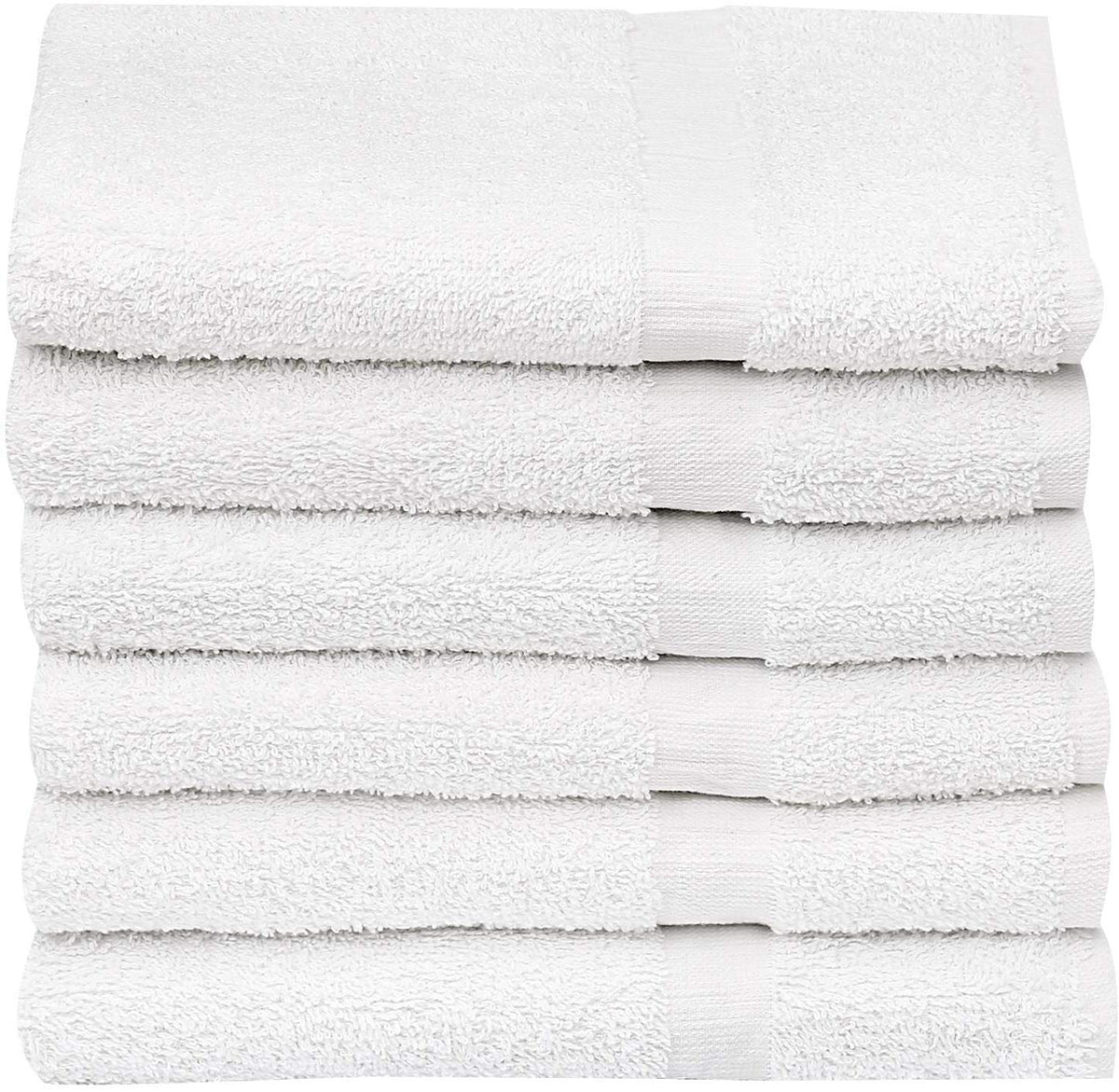GOLD TEXTILES Bulk Bath Towels White 12 Pack (22x44 Inches) Economy Light Weight Easycare