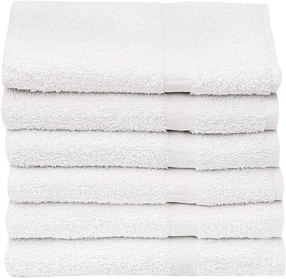 GOLD TEXTILES Bulk Bath Towels White 12 Pack (22x44 Inches) Economy Light Weight Easycare