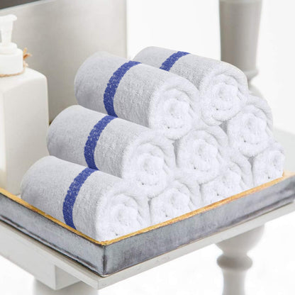 GOLD TEXTILES Bulk Bath Towels White 12 Pack (22x44 Inches) Economy Light Weight Easycare