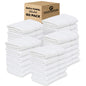 GOLD TEXTILES Bulk Bath Towels White 12 Pack (22x44 Inches) Economy Light Weight Easycare