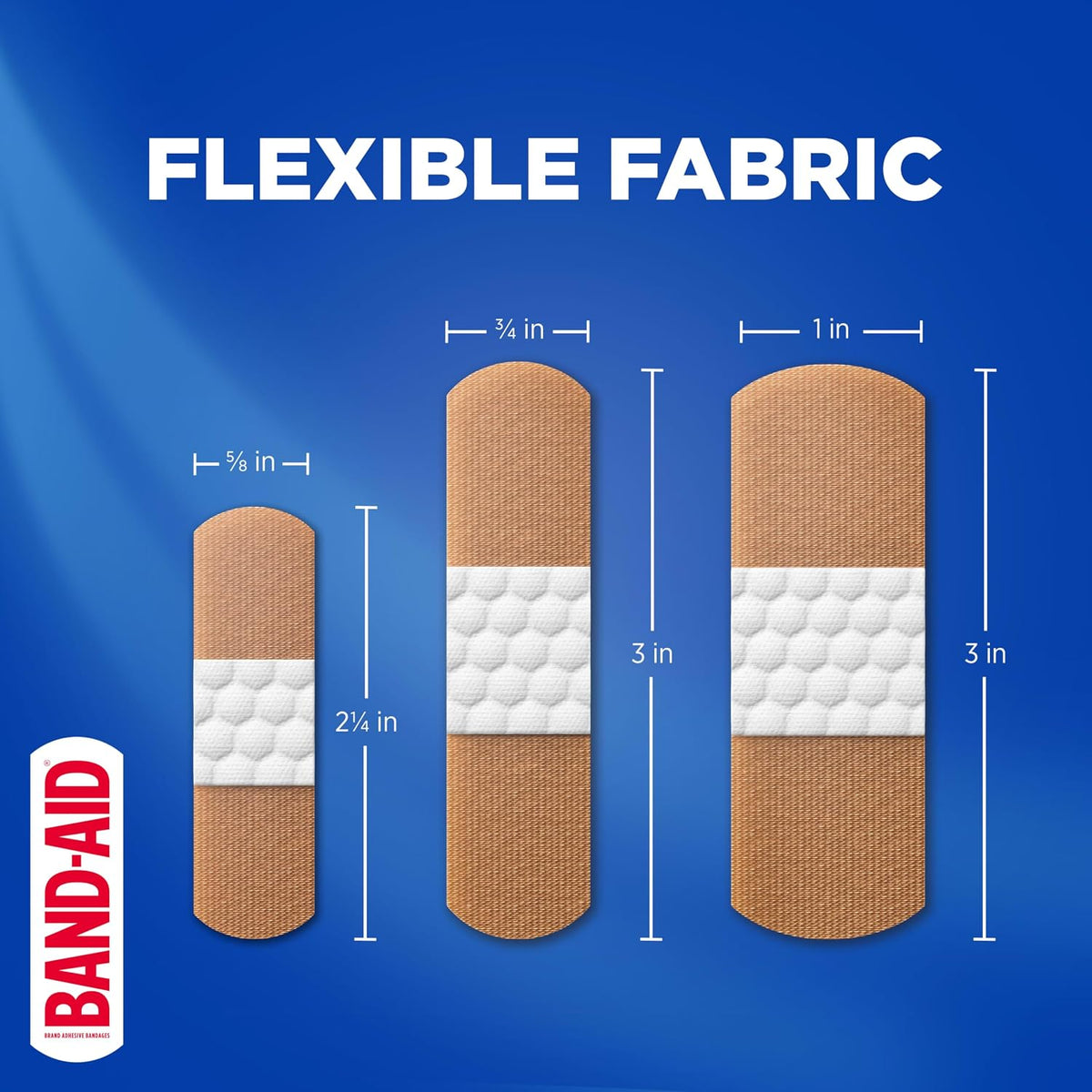 BAND-AID Brand Flexible Fabric Adhesive Bandages, Assorted Sizes, 30 Count