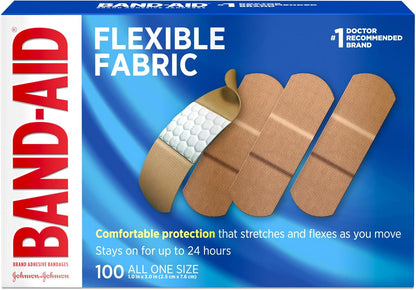 BAND-AID Brand Flexible Fabric Adhesive Bandages, Assorted Sizes, 30 Count