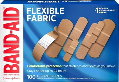 BAND-AID Brand Flexible Fabric Adhesive Bandages, Assorted Sizes, 30 Count