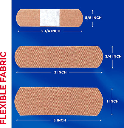 BAND-AID Brand Flexible Fabric Adhesive Bandages, Assorted Sizes, 30 Count