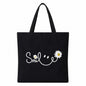 Floral Print Canvas Hand Carry Tote Bag
